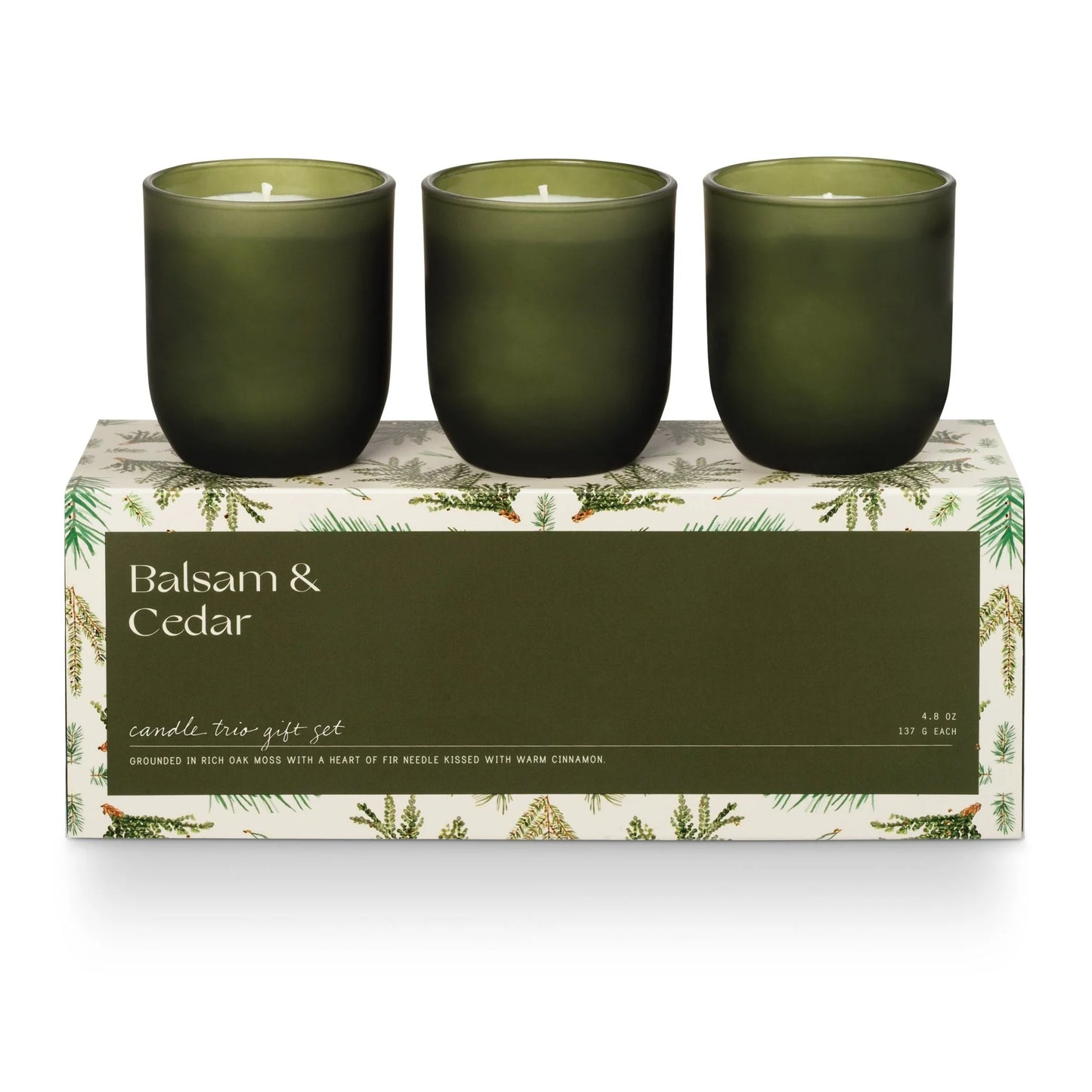 Illume Balsam & Cedar candle trio gift set