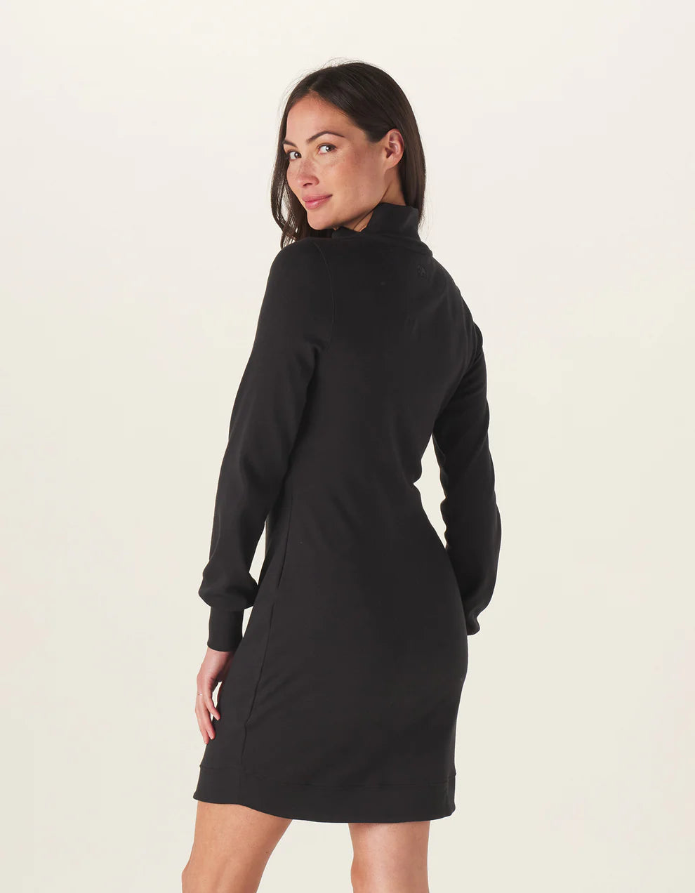 Puremeso Mock Neck Dress, Black