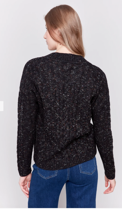 Speckled Yarn Sweater - Black