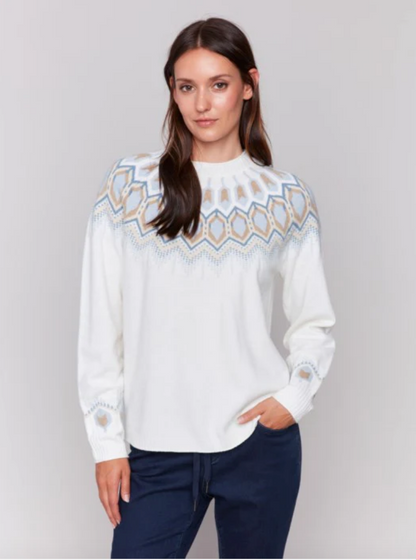 Jacquard Ski Sweater - Cream