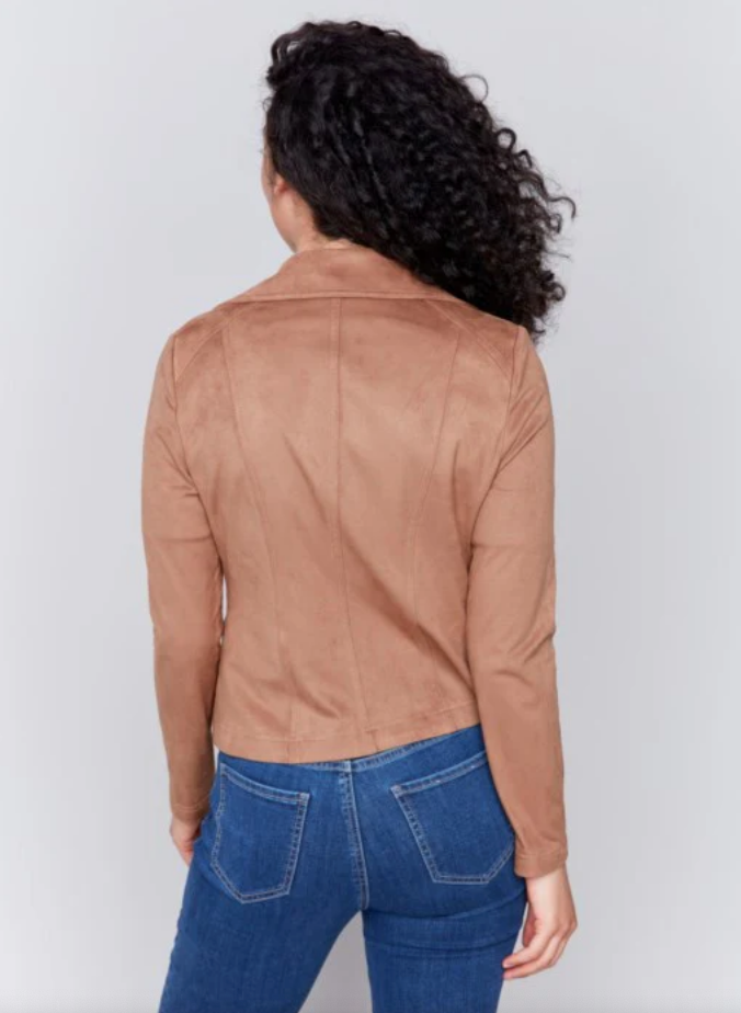 Vintage Suede Moto Jacket - Truffle