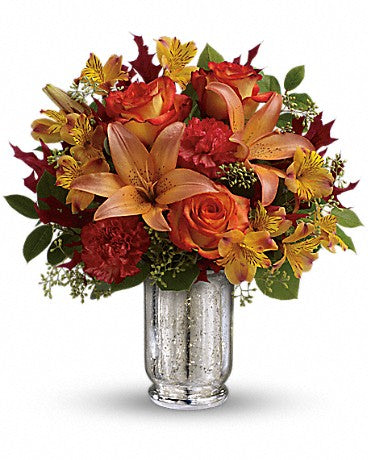 Fall Blush Bouquet In Mercury Hurricane