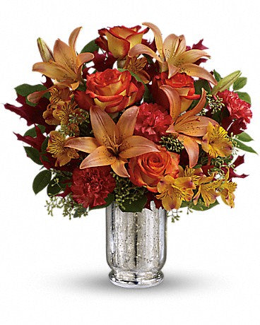 Fall Blush Bouquet In Mercury Hurricane