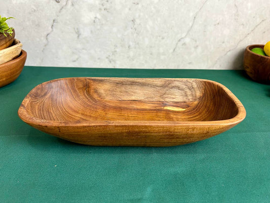 Salvaged Teak Root Oval Rustic Bowls - Hand Carved - Medium