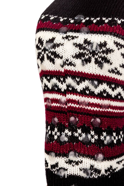 Snowflake Pattern Christmas Socks Set: BLACK