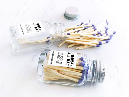 Colorful Wooden Matches In Little Glass Bottle - New Colors!: Kelly Green