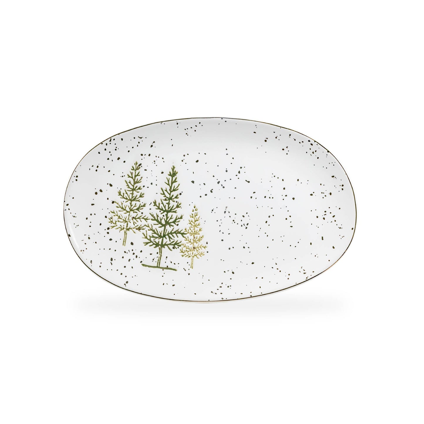 Winter Pine Trees 12" Oval Platter