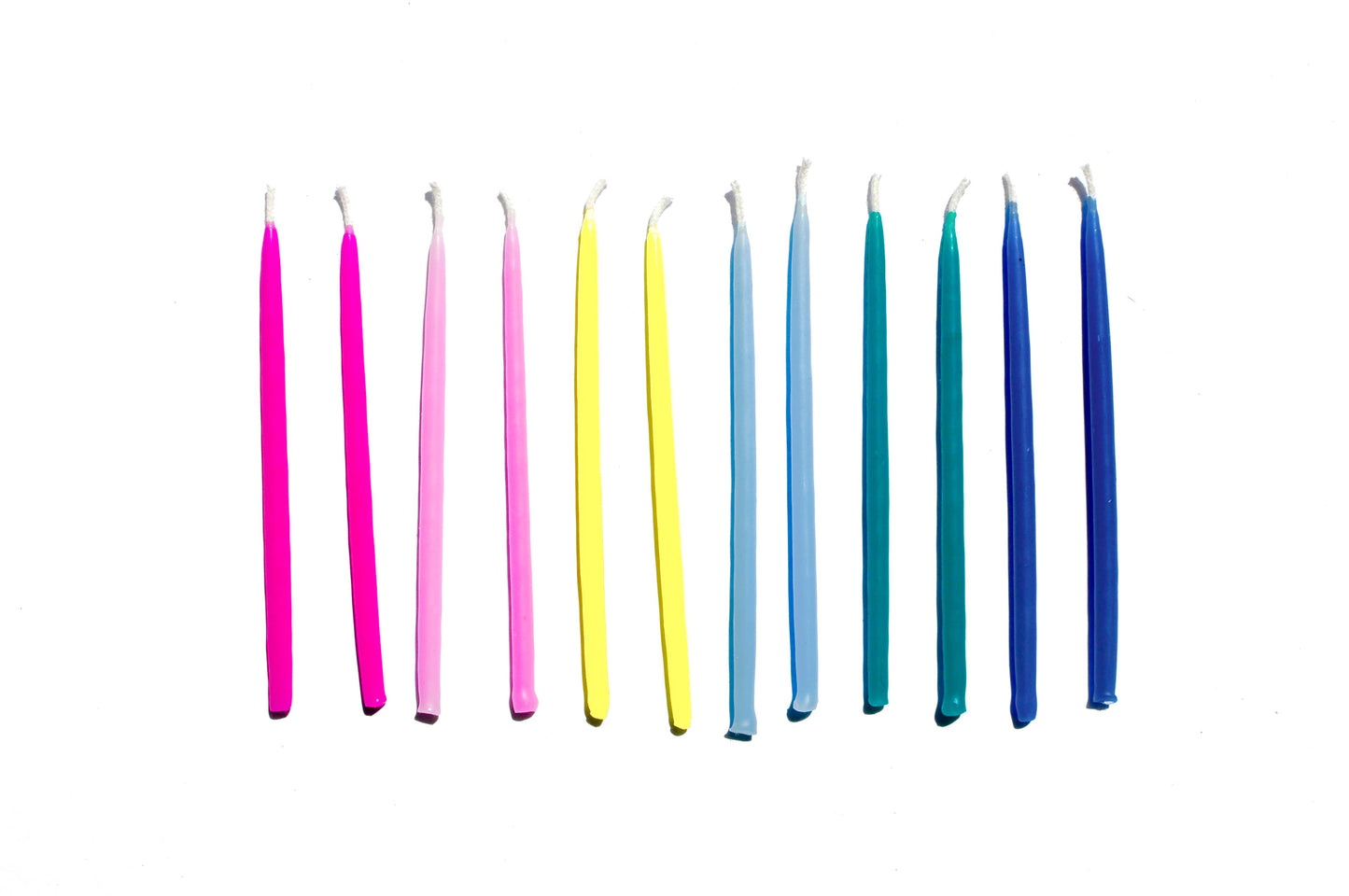 Colorful Hand-Dipped Beeswax Birthday Candles: Pinks