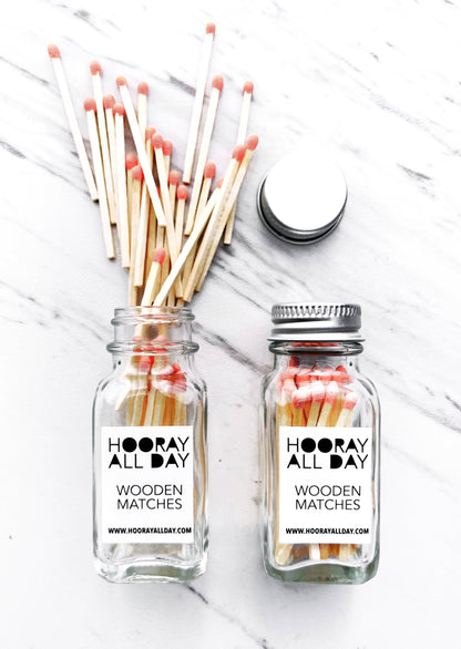 Colorful Wooden Matches In Little Glass Bottle - New Colors!: Kelly Green