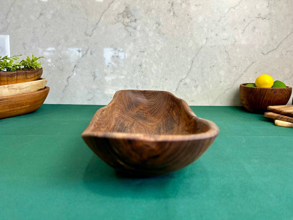 Salvaged Teak Root Oval Rustic Bowls - Hand Carved - Large