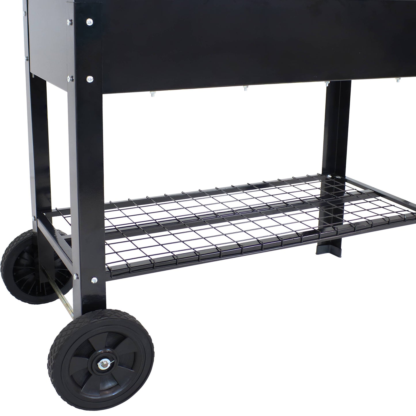 Sunnydaze Steel Garden Bed Cart - 41" L - Black