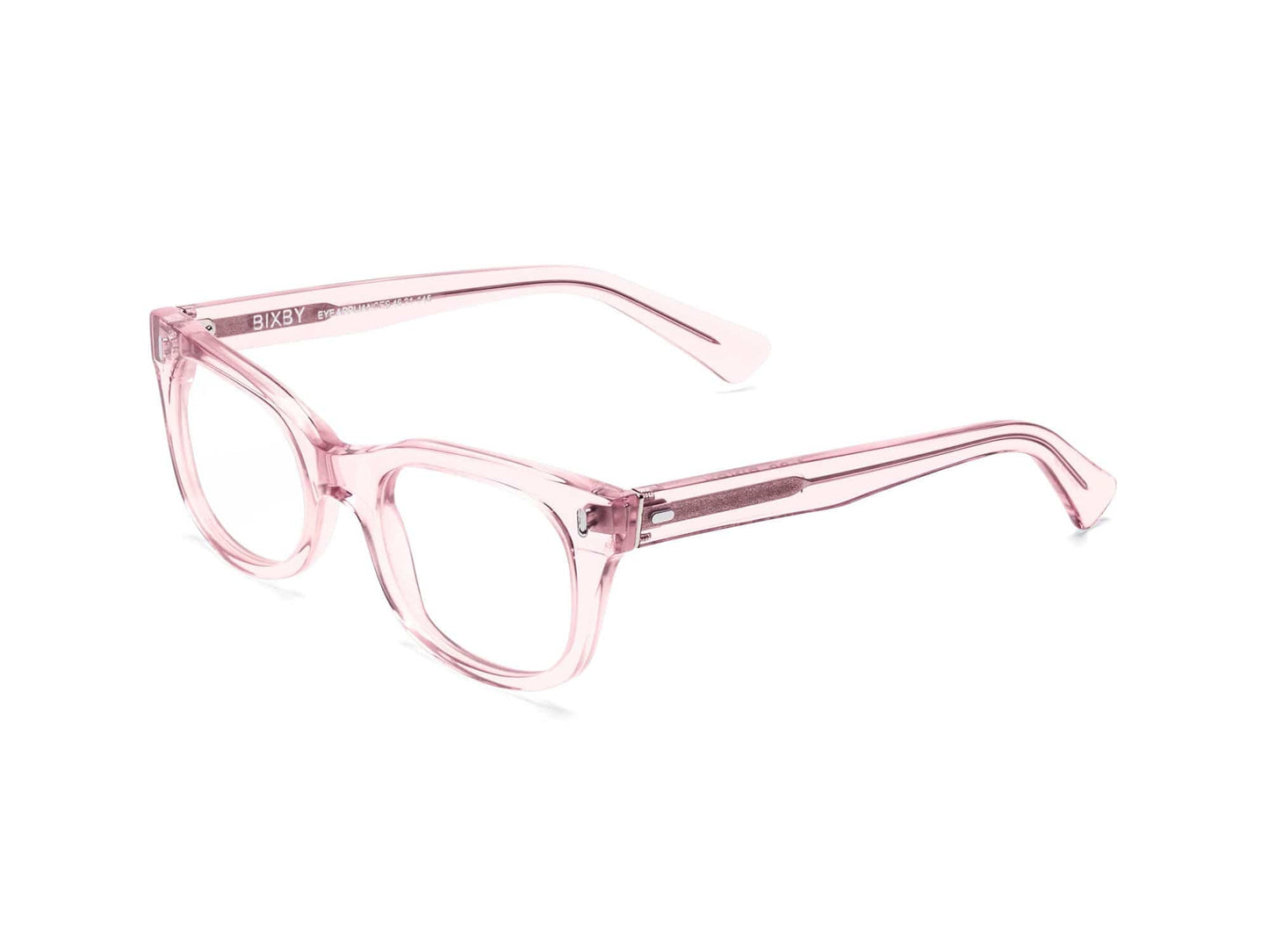 Bixby Reading Glasses, Polished Clear Pink