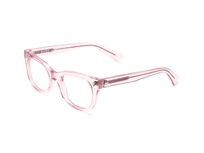 Bixby Reading Glasses, Polished Clear Pink