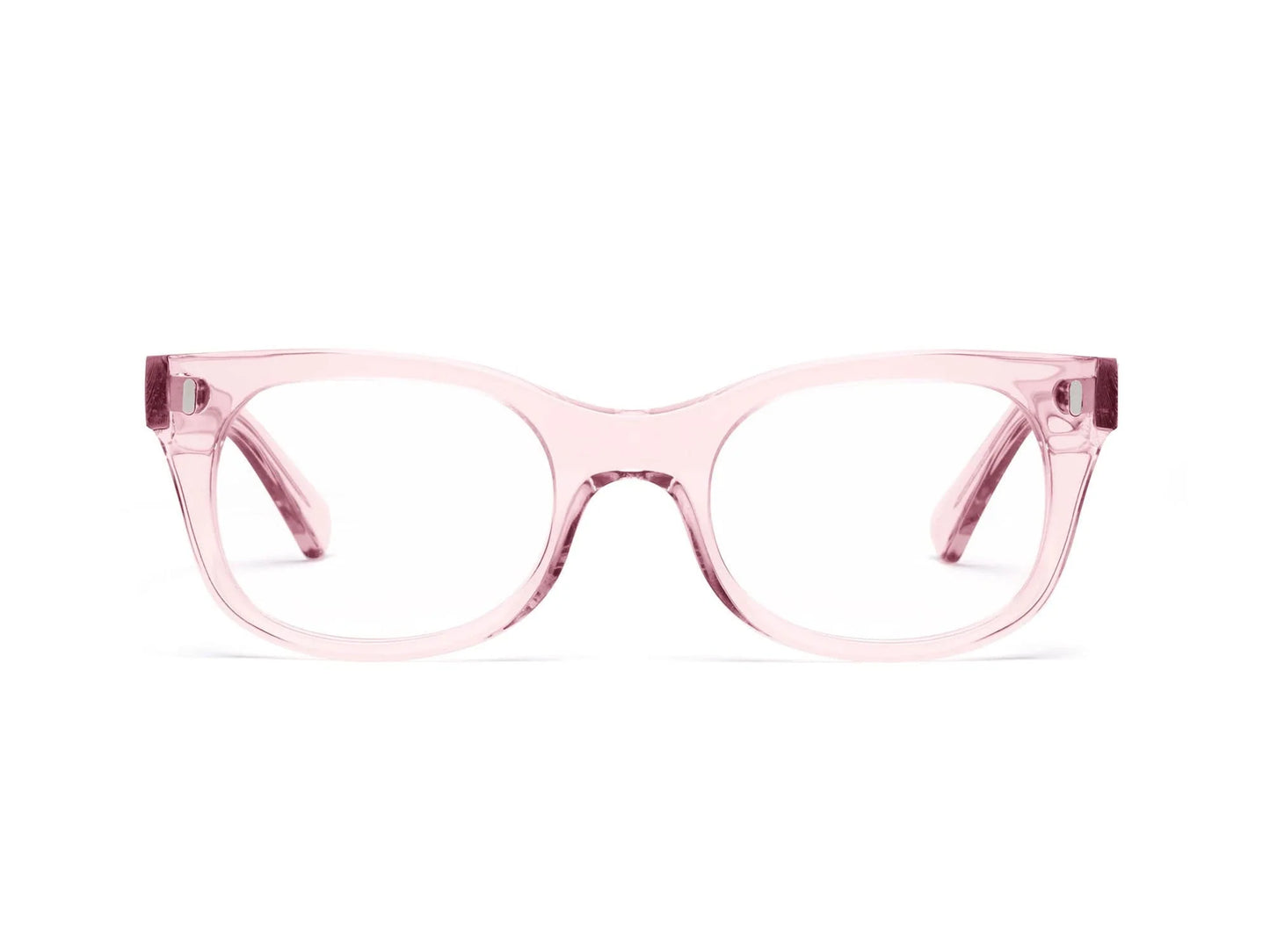 Bixby Reading Glasses, Polished Clear Pink