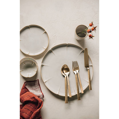 Matte Gold Edge Flatware Set of 5