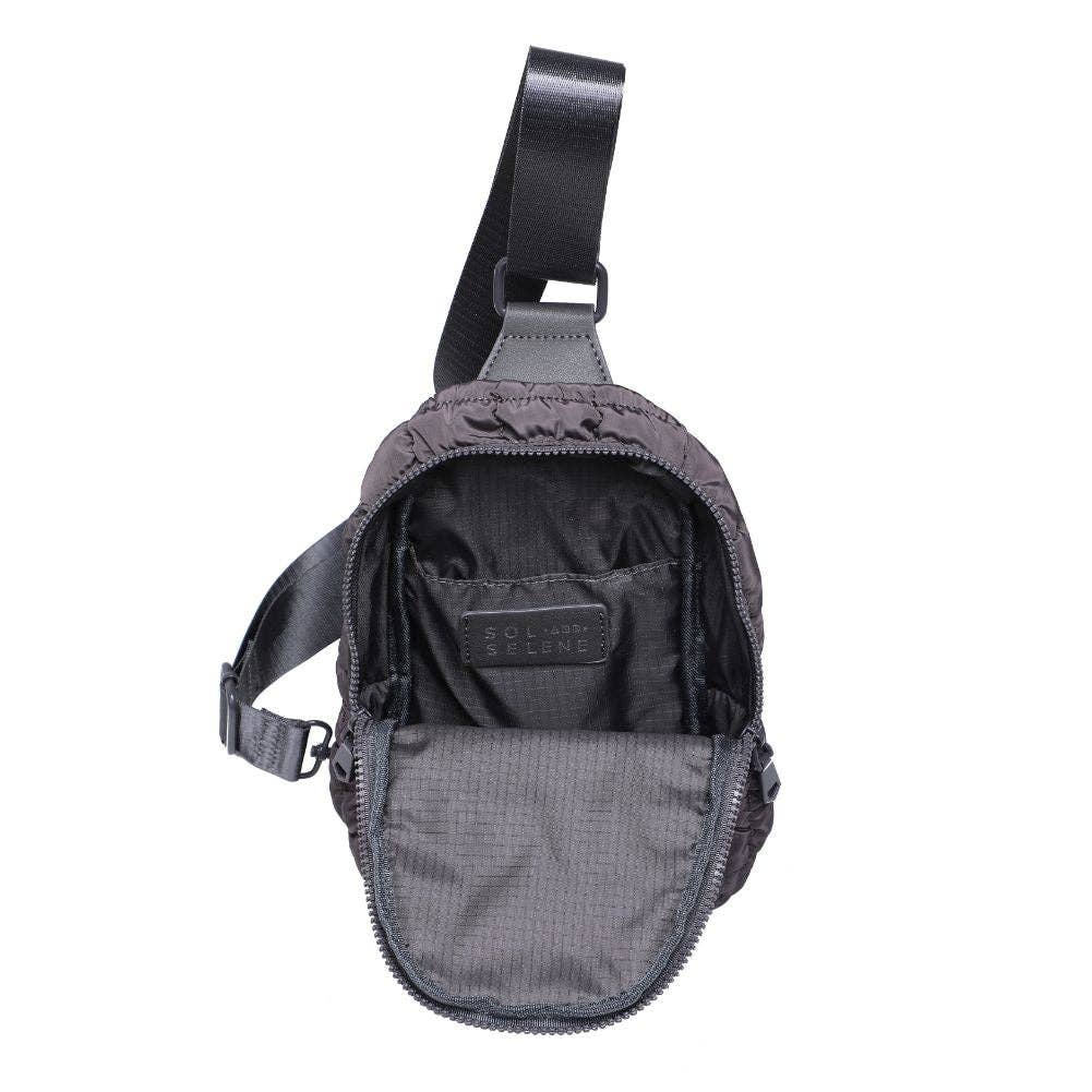 Rejuvenate - Quilted Nylon Sling Backpack: Mauve