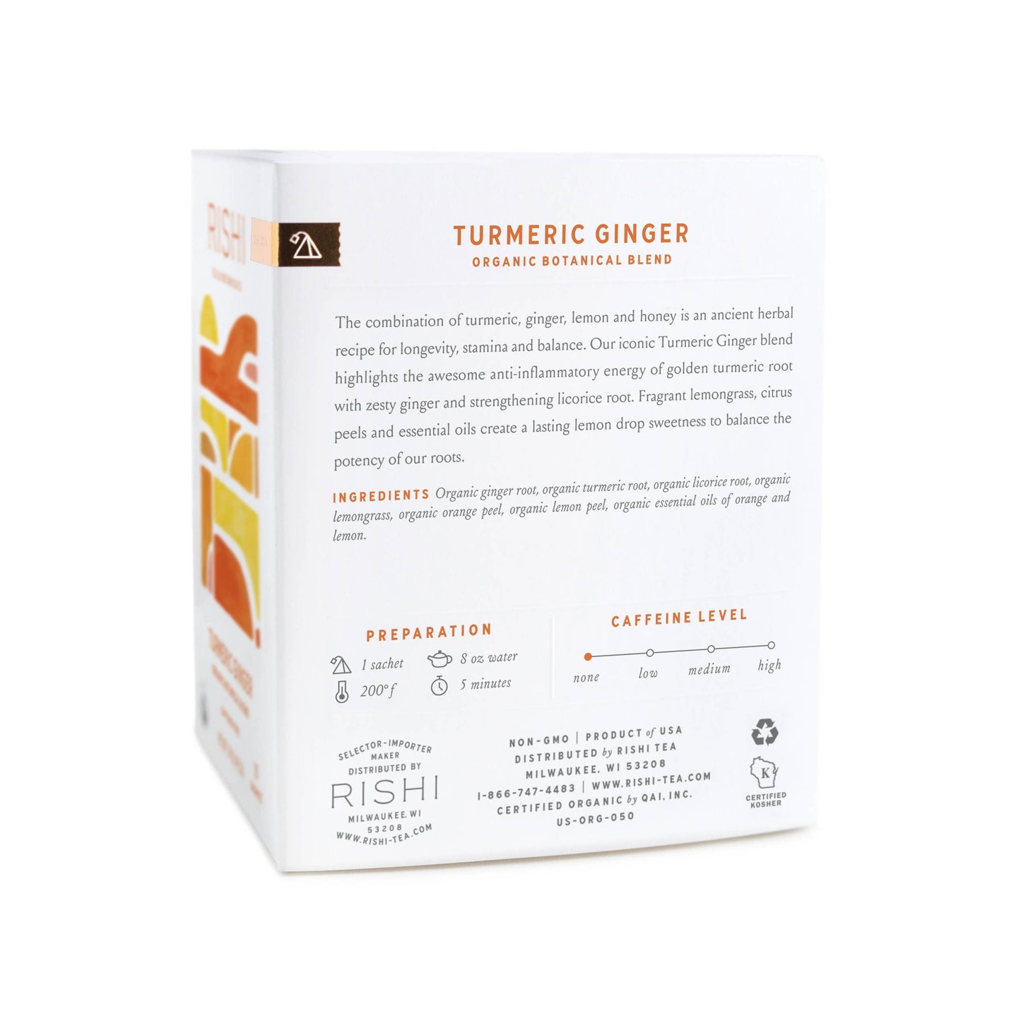 Turmeric Ginger Organic Herbal Tea Sachets