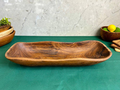 Salvaged Teak Root Oval Rustic Bowls - Hand Carved - Large