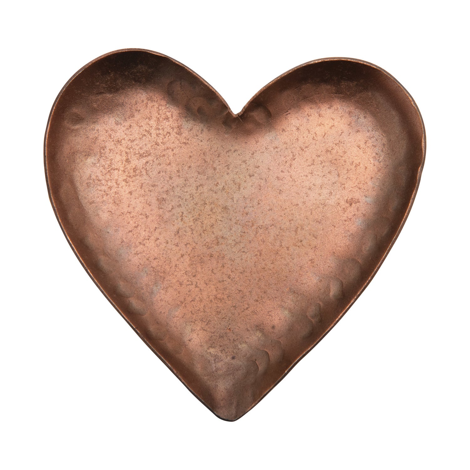 Decorative Pounded Metal Copper Plated Heart Dish