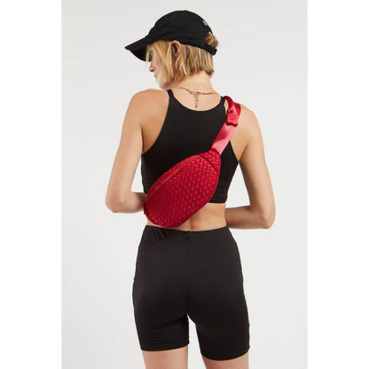 Aim High  Woven Neoprene Belt Bag: Red