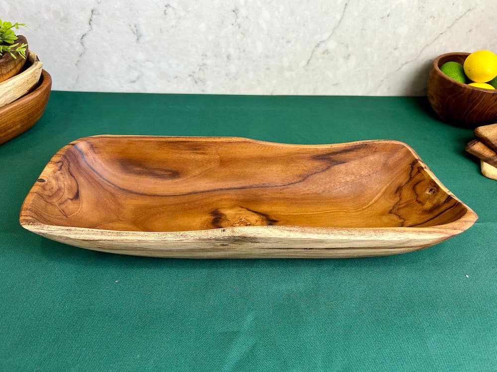 Salvaged Teak Root Oval Rustic Bowls - Hand Carved - Large