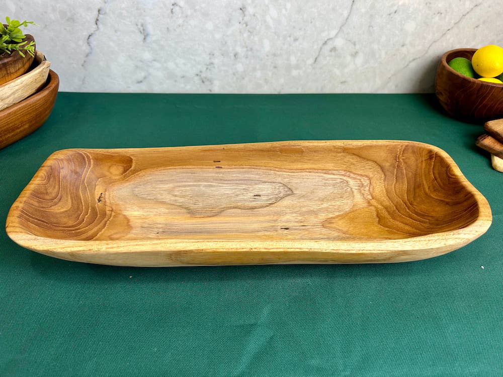 Salvaged Teak Root Oval Rustic Bowls - Hand Carved - Large