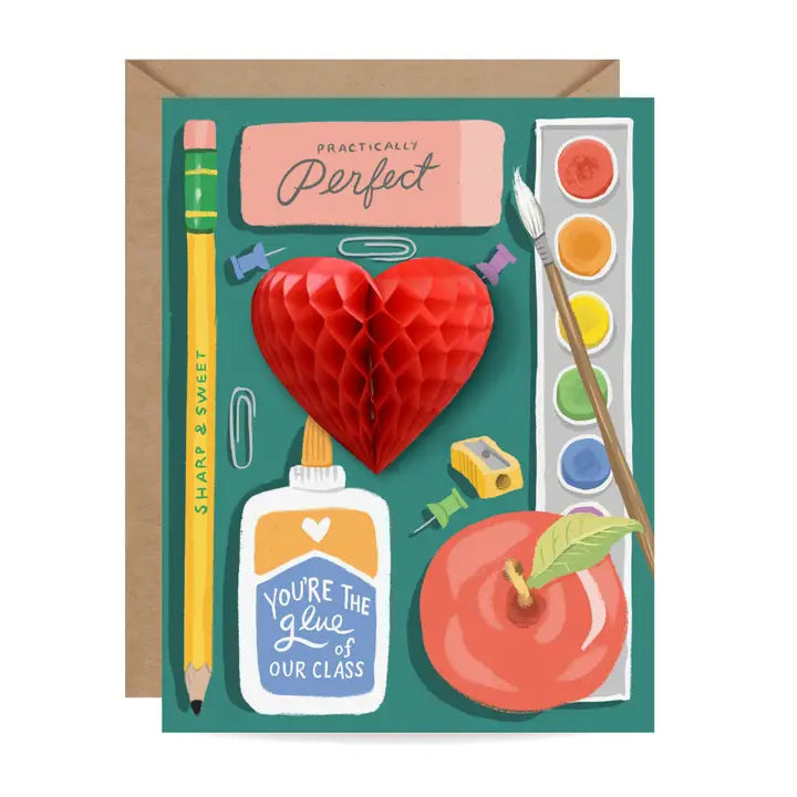 Pop-Up Teacher Supplies - Teacher Card