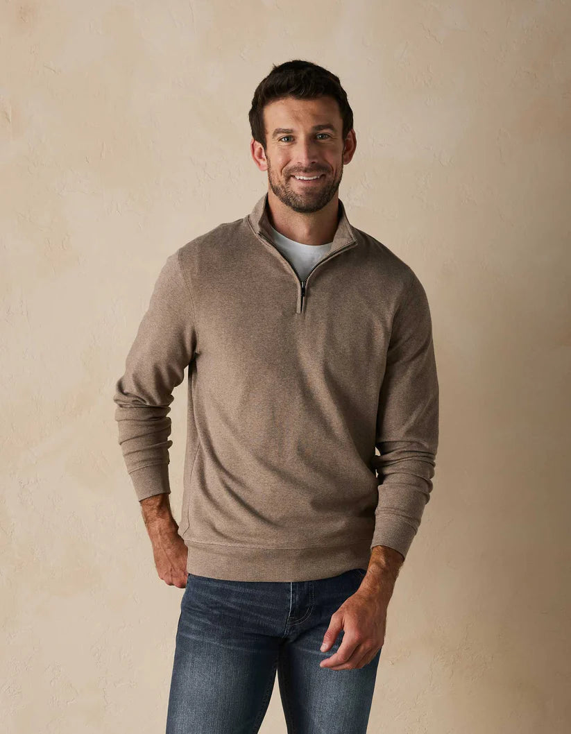 Puremeso Weekend Quarter Zip, Taupe