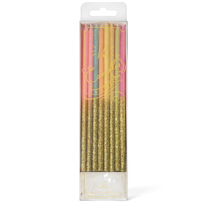 Birthday Candles: Pastel with Glitter