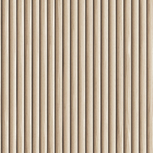Reeded Wood Peel and Stick Wallpaper, 28 sq. ft.