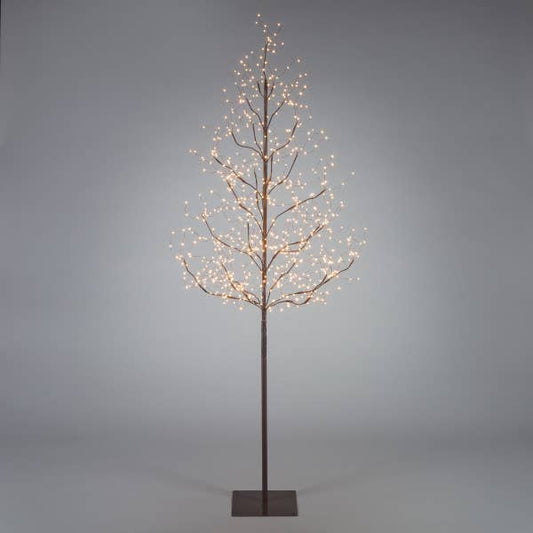 Electric Matte Brown Lighted Tree