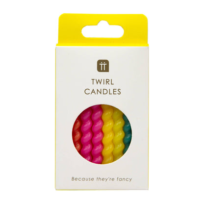 Twisted Rainbow Birthday Candles - 8 Pack