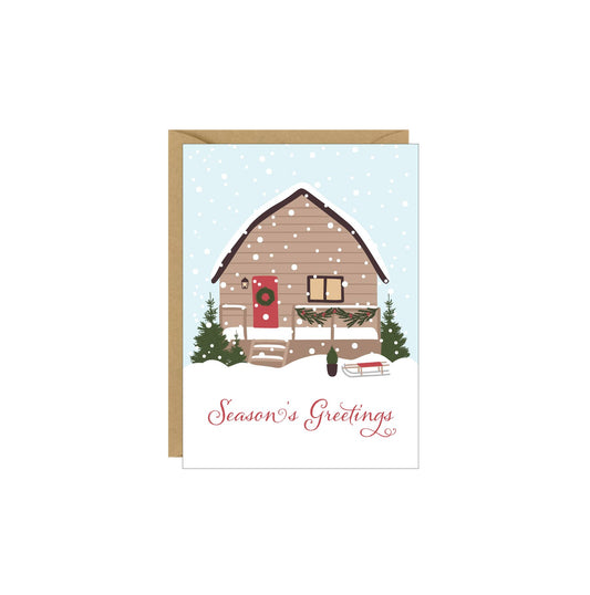 Idea Chic - Snowy Cottage Season's Greetings Enclosure Card: 2.5" x 3.375"