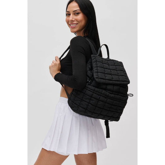 Vitality - Quilted Nylon Backpack: Black